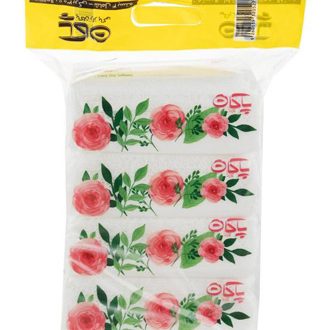 دستمال کاغذی 150 برگ پاکان مدل Rose بسته 4 عددی