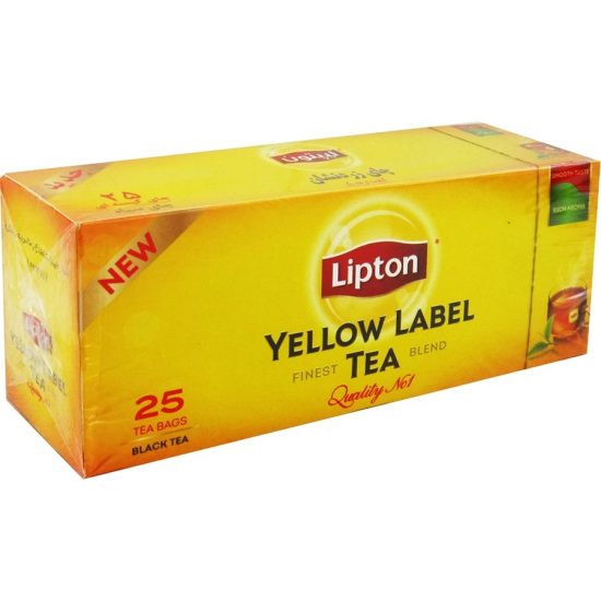 چای سیاه کیسه ای زرد نشان لیپتون ۲۵ عددی